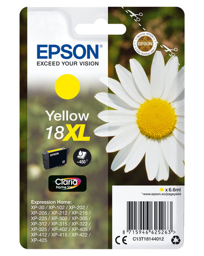 Epson Daisy C13T18144012 blækpatron 1 stk Original Højt (XL) udbytte Gul
