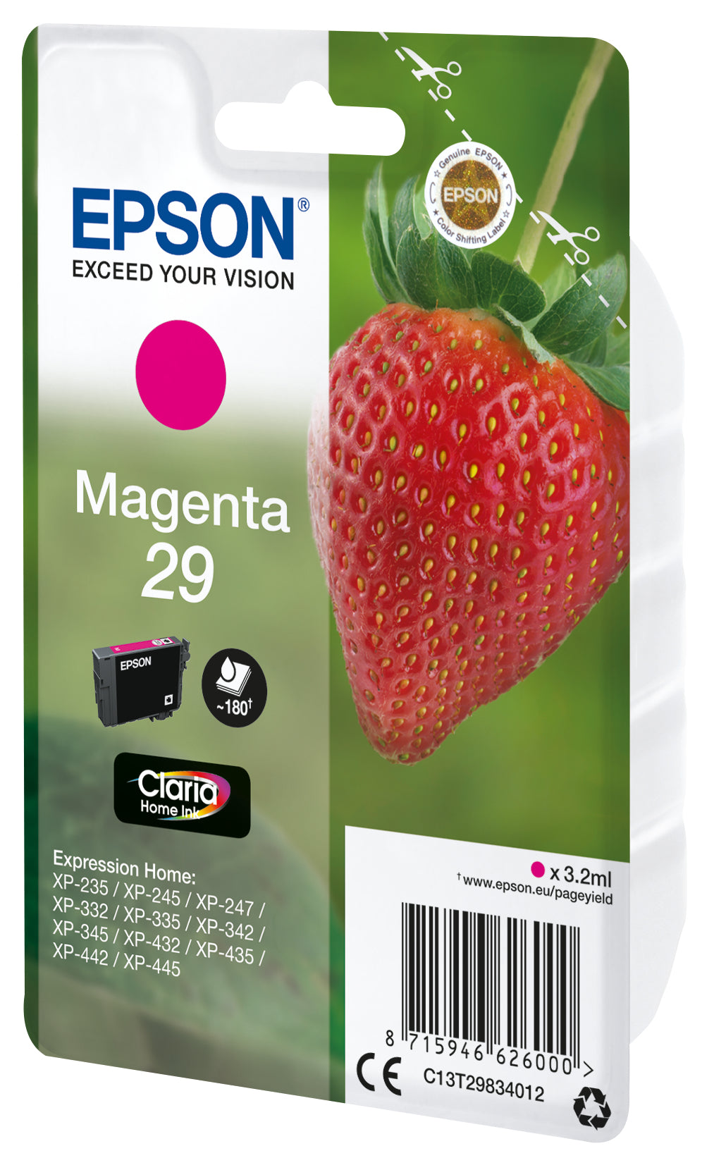 Epson Strawberry C13T29834012 blækpatron 1 stk Original Standard udbytte Magenta