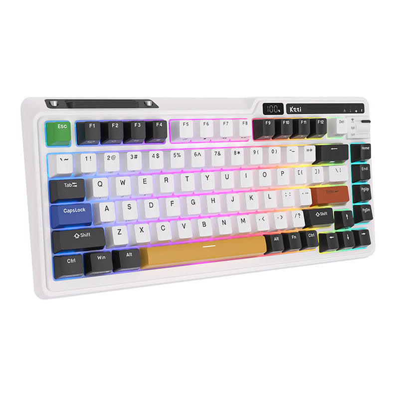 Trådløst mekanisk tastatur Royal Kludge KZZI K75 pro RGB, Moment Switch (sort og hvid)