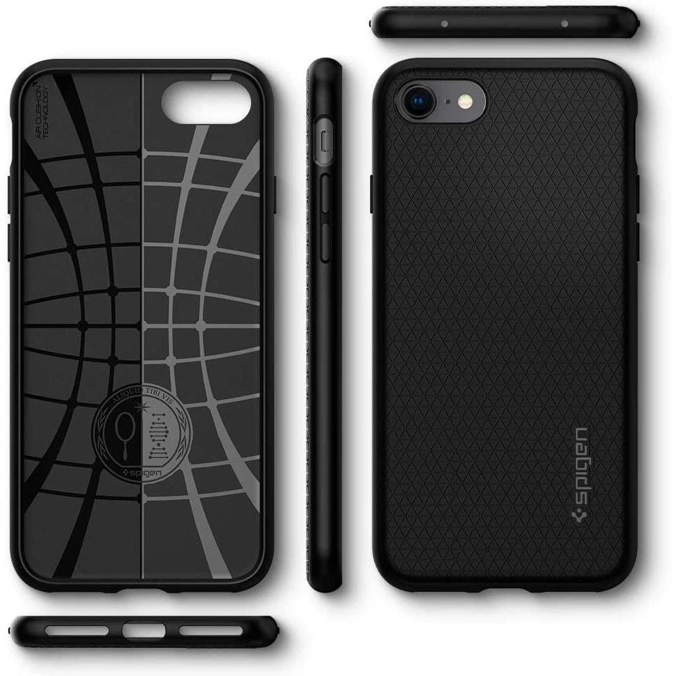 Spigen Liquid Air Case til iPhone 7 / 8 / SE 2020 / SE 2022 - sort