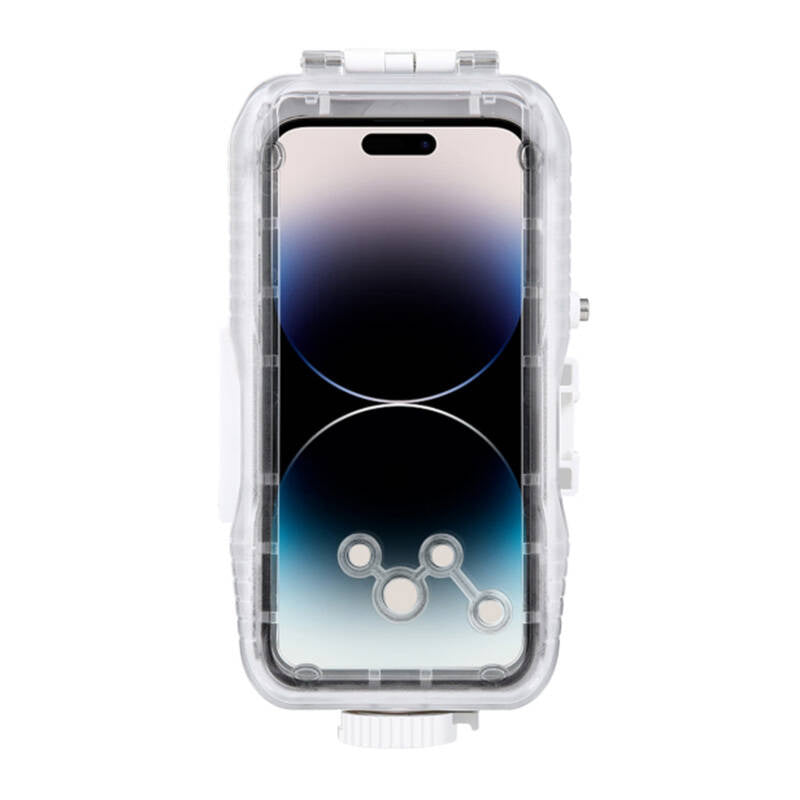 Puluz plast vandtæt fodtøj til iPhone 15 Plus/15 Pro Max/14 Plus/14 Pro Max/13 Pro Max/12 Pro Max/11 Pro Max (hvid)