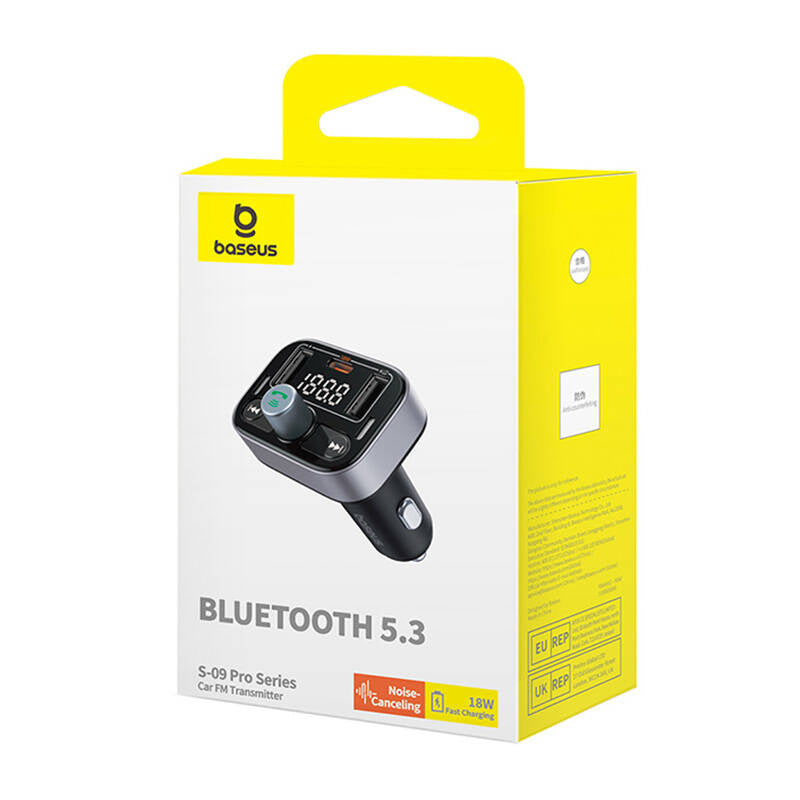 FM-sender Baseus S-09 Pro, Bluetooth (sort)