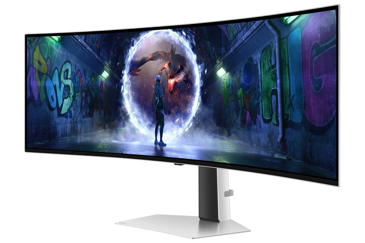 Samsung G93SD computerskærm 124,5 cm (49") 5120 x 1440 pixel Dual QHD OLED Sølv
