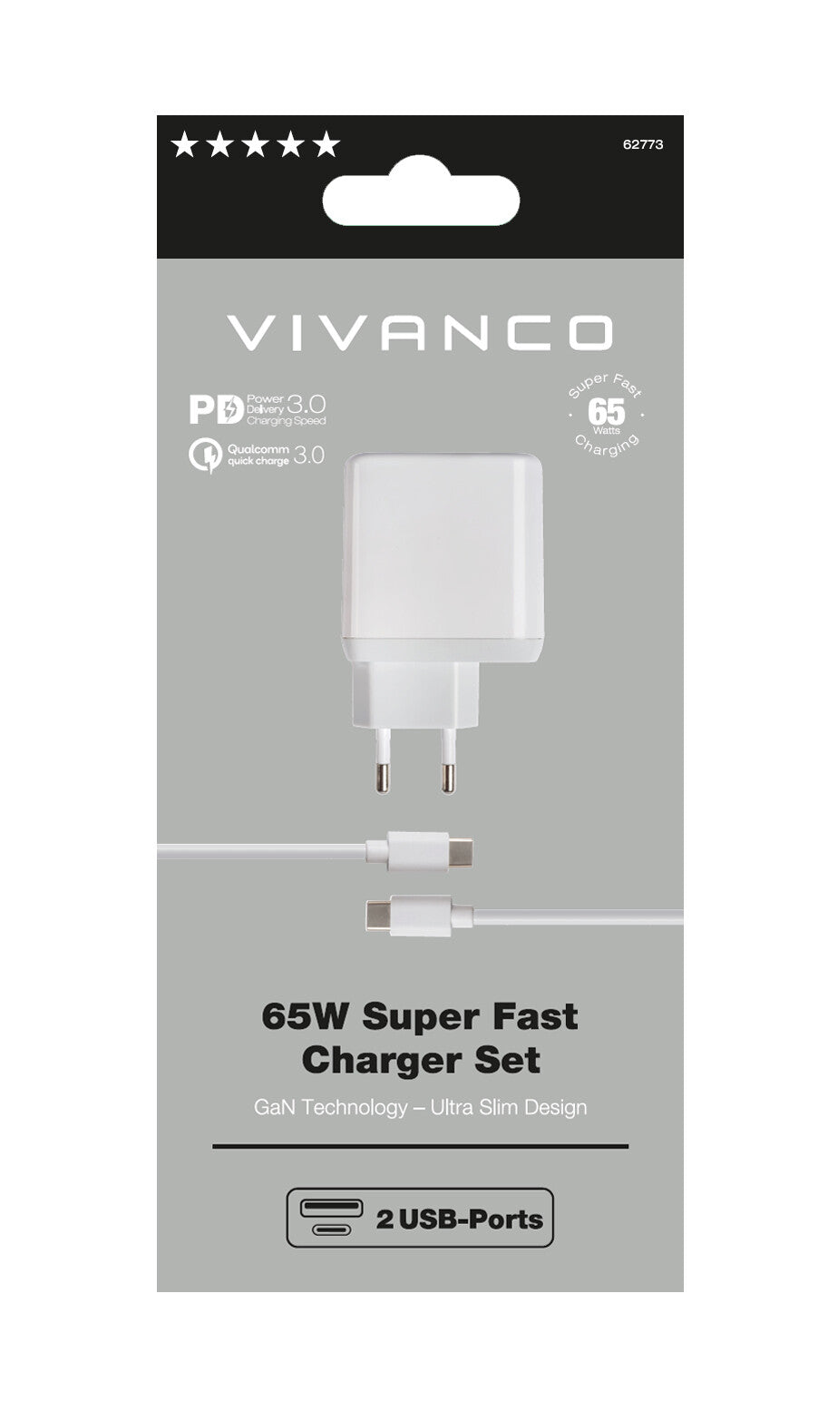 Vivanco Super Fast Dual Charger Set Universel Hvid Vekselstrøm Indendørs