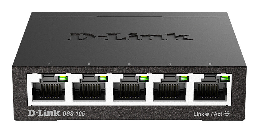 D-Link DGS-105 Ikke administreret L2 Gigabit Ethernet (10/100/1000) Sort