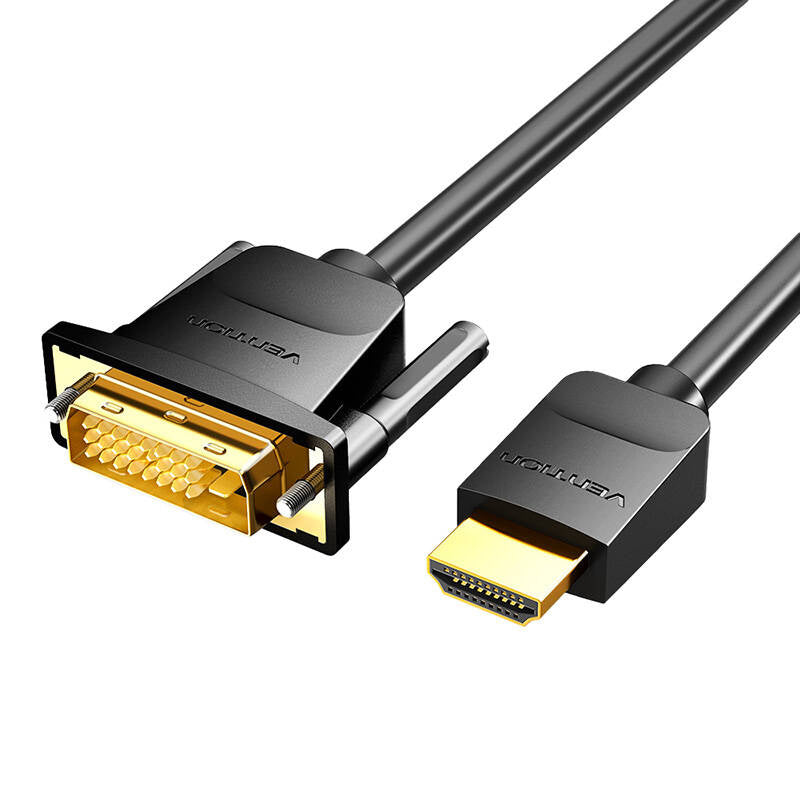 Kabel HDMI til DVI (24+1) Vention ABFBI 3m, 4K 60Hz/ 1080P 60Hz (Czarny)