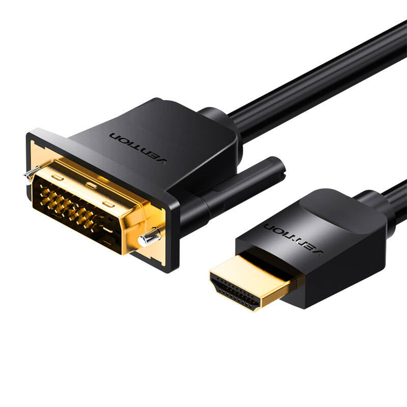 Kabel HDMI til DVI (24+1) Vention ABFBJ 5m, 4K 60Hz/ 1080P 60Hz (Czarny)