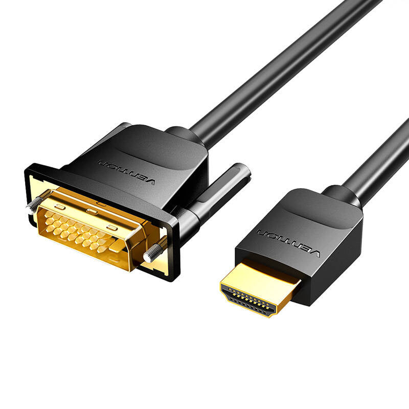 Kabel HDMI til DVI (24+1) Vention ABFBJ 5m, 4K 60Hz/ 1080P 60Hz (Czarny)