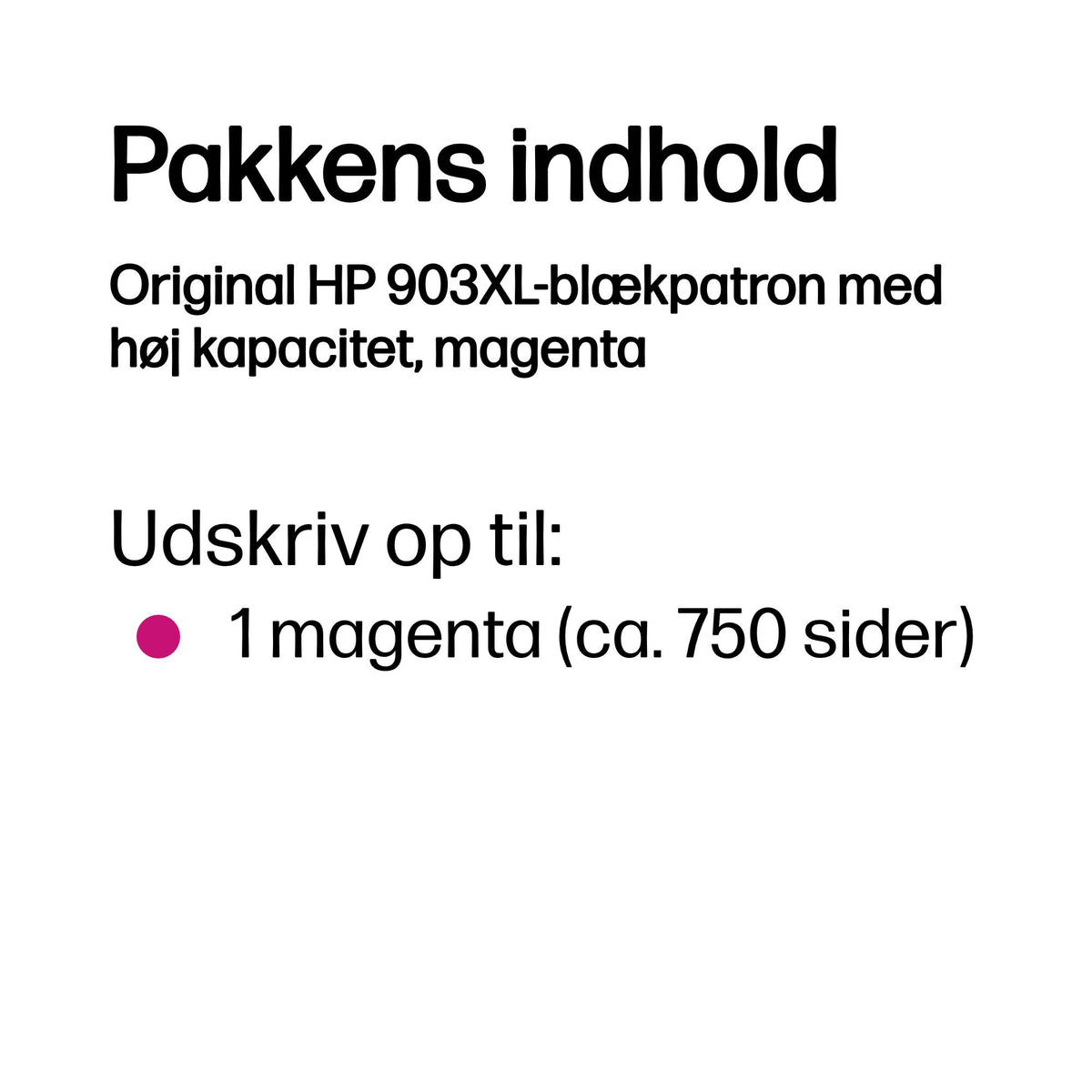 HP 903XL Magenta 750 sider Blæk T6M07AE