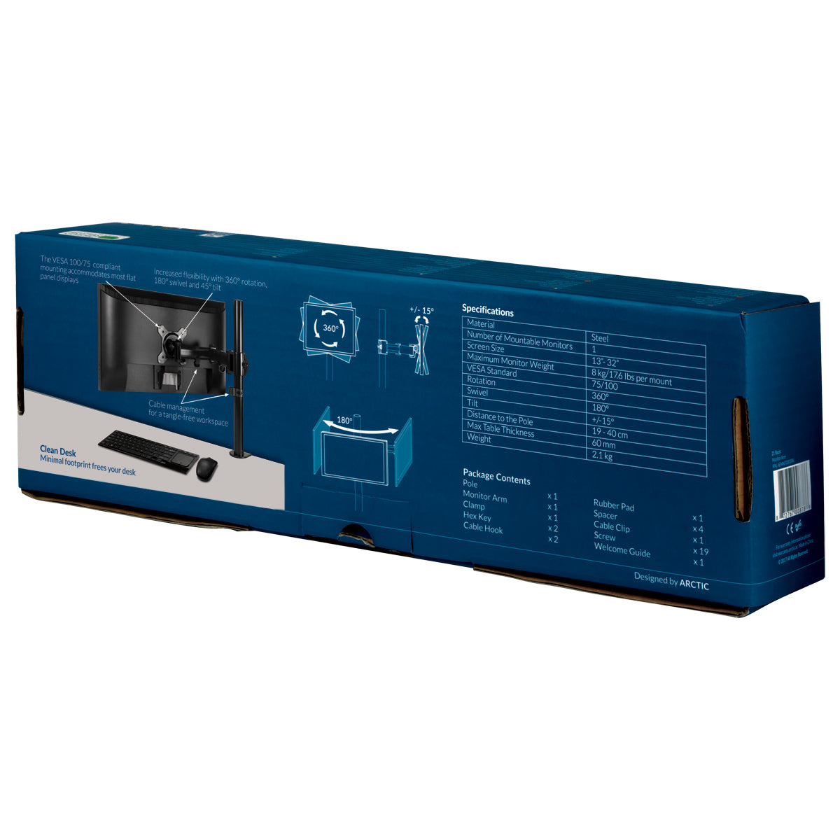 ARCTIC Z1 Basic 81,3 cm (32") Skrivebord Sort