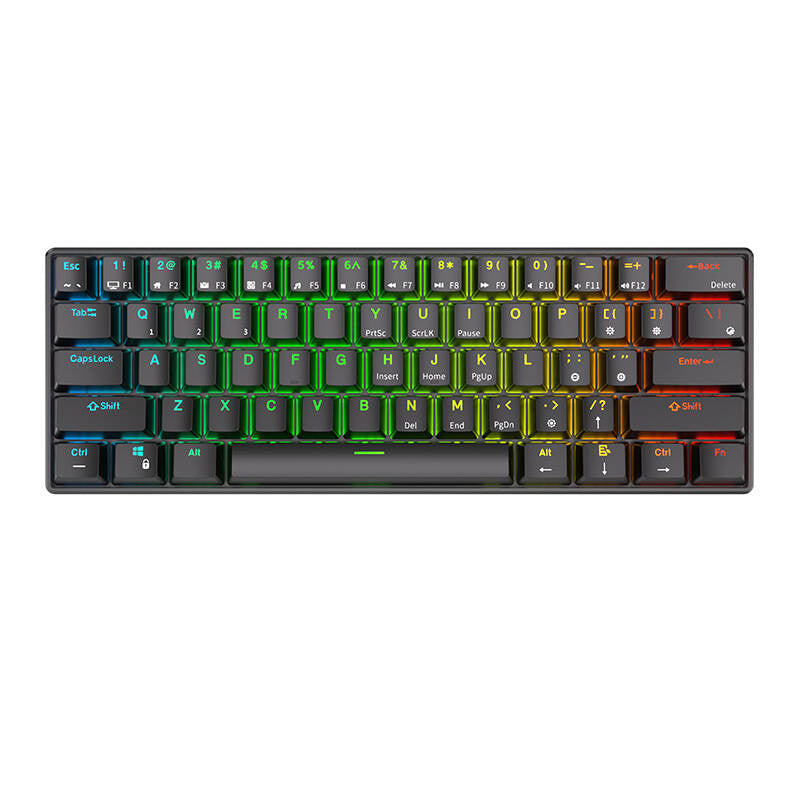 Mekanisk tastatur Royal Kludge RK61 RGB, rød stik (sort)