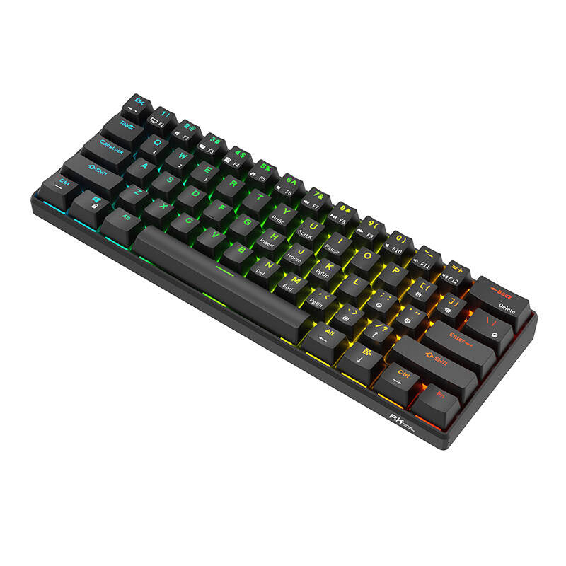 Mekanisk tastatur Royal Kludge RK61 RGB, rød stik (sort)