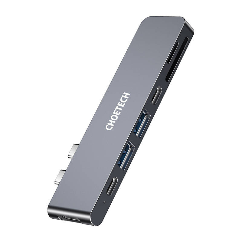 Docking Station Choetech HUB-M14 til Macbook Pro, 7-i-2 USB-C, Thunderbolt 3 (sølv)