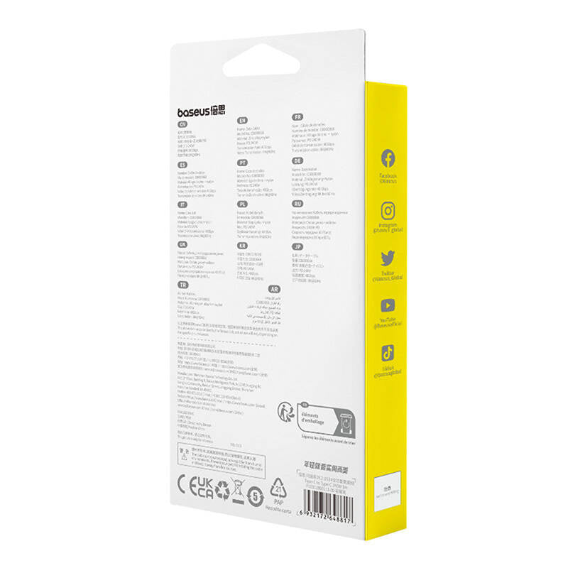 Hurtig opladning USB-C Baseus Flash 240W 1m (sort)