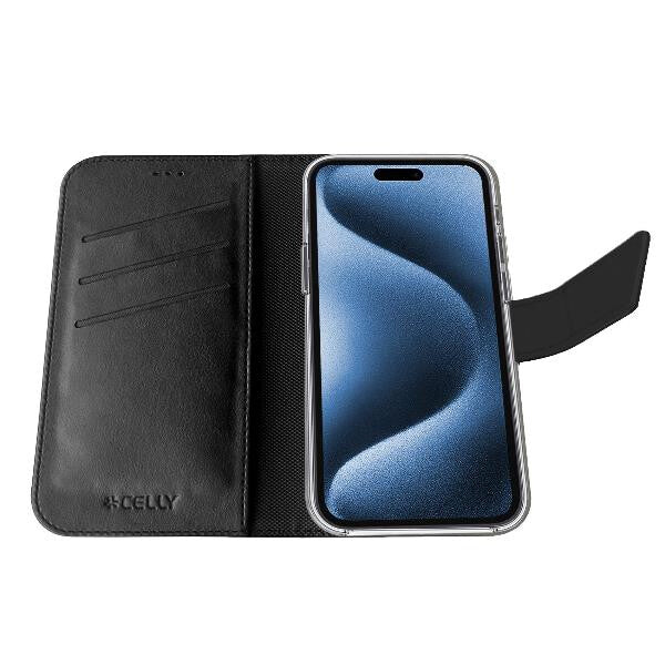 Celly WALLYMAG mobiltelefon etui 17,5 cm (6.9") Tegnebogsetui Sort