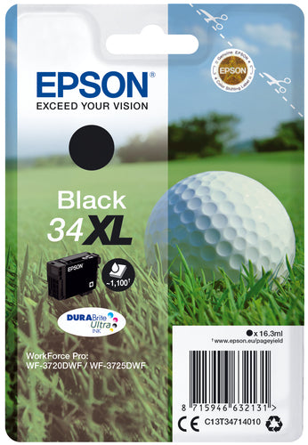 Epson Golf ball 34XL golfbold DURABrite Ultra enkeltpakke sort blæk