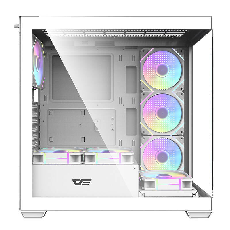 Computercase Darkflash DS900 (hvid) + 7 ARGB-ventilatorer