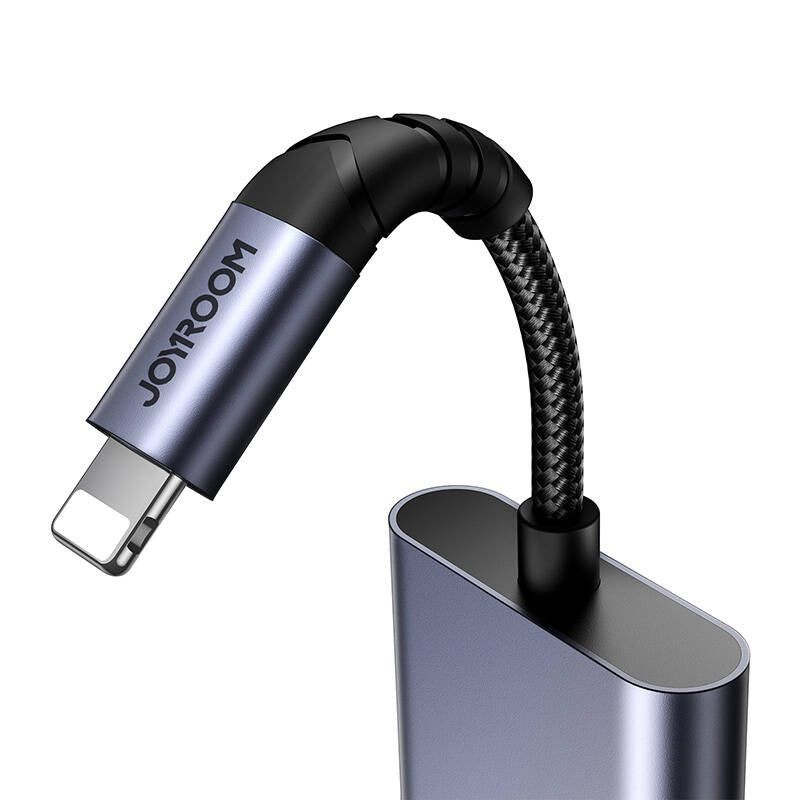 2-i-1 lydadapter Joyroom SY-L02 Lightning til Double Lightning (sort)