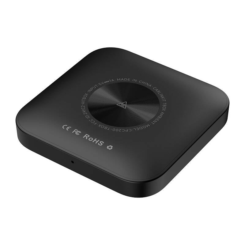 Carlinkit TBOX PLUS LED trådløs adapter, 4G/64G, Apple Carplay/Android Auto (sort)