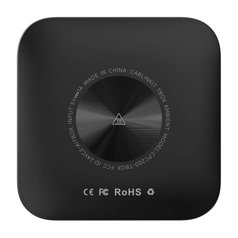 Carlinkit TBOX PLUS LED trådløs adapter, 4G/64G, Apple Carplay/Android Auto (sort)