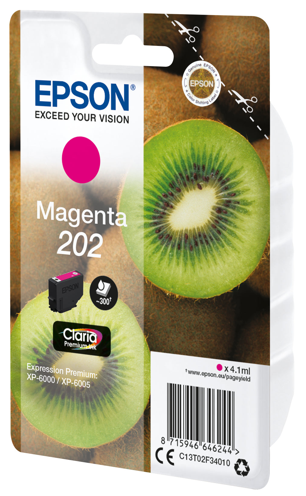Epson Kiwi 202 blækpatron 1 stk Original Standard udbytte Magenta