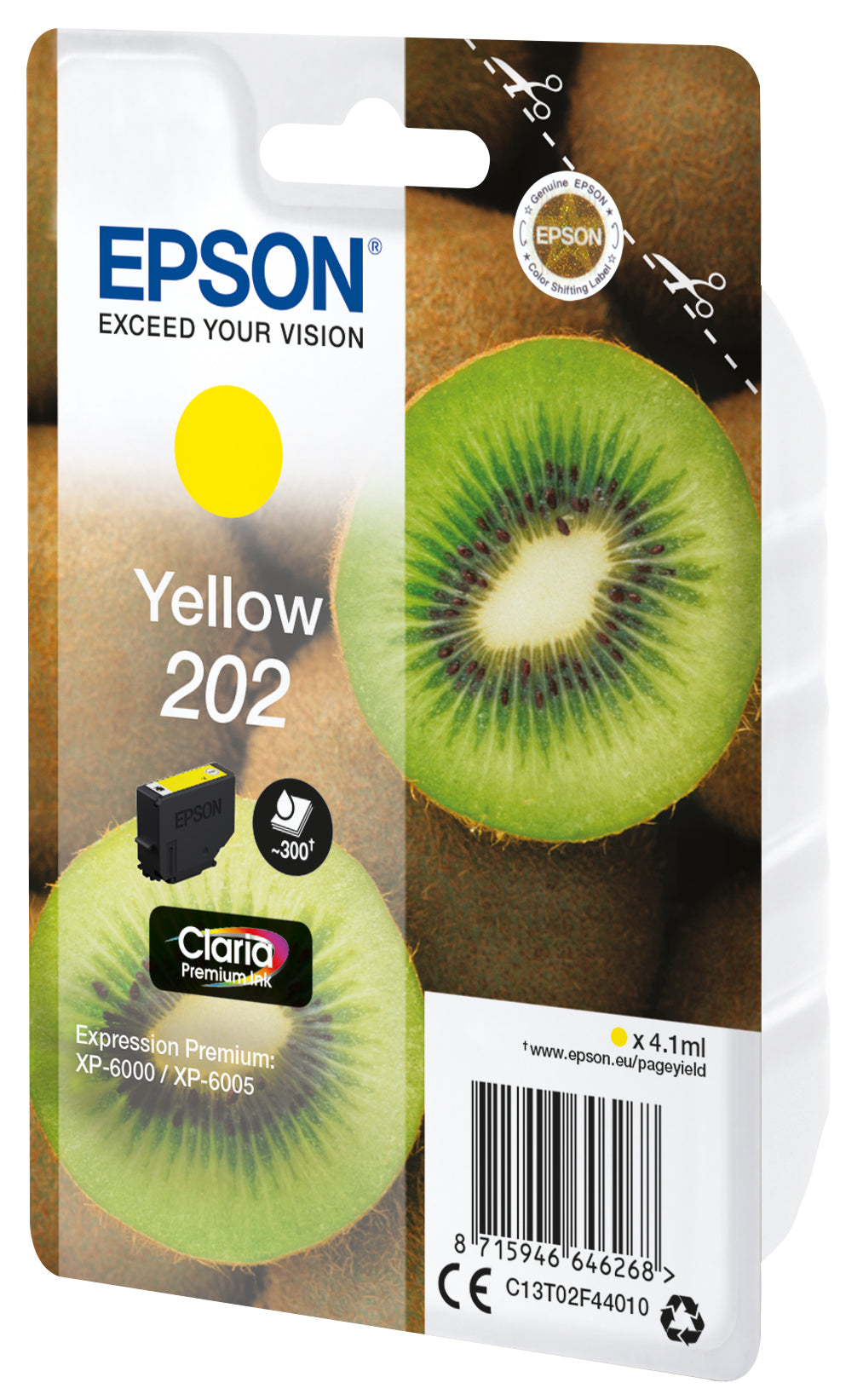 Epson Kiwi 202 blækpatron 1 stk Original Standard udbytte Gul