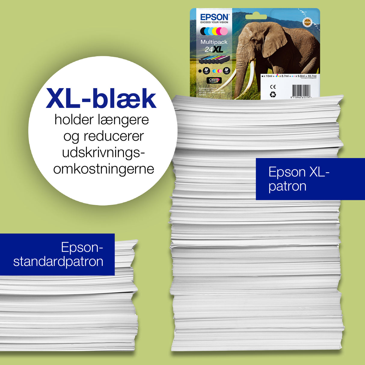 Epson Elephant 24XL elefant Claria Photo HD enkeltpakke gult blæk