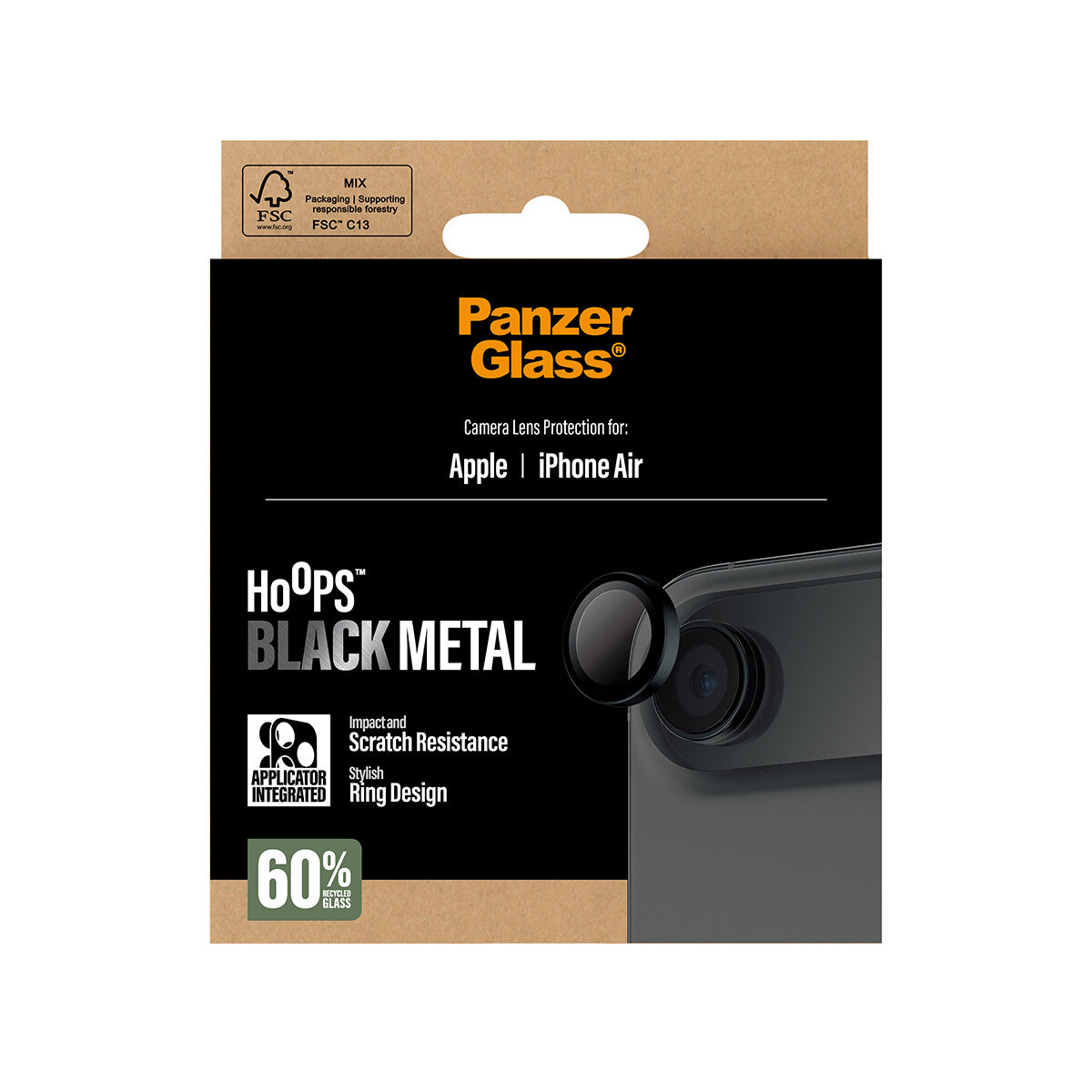 PanzerGlass ® Hoops® Kameralinsebeskytter Sort iPhone Air
