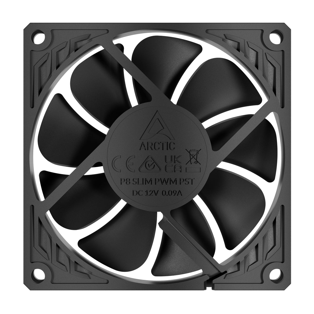 ARCTIC P8 Slim PWM PST Fan 1-pack Sort 80 mm