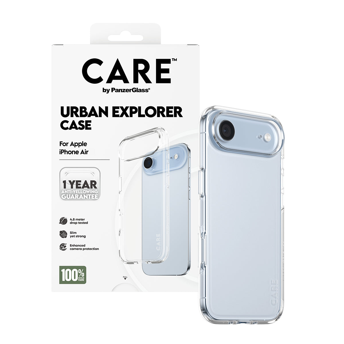 PanzerGlass CARE by ® Flagship Case Transparent Urban Explorer m. Klar Rahmen iPhone Air