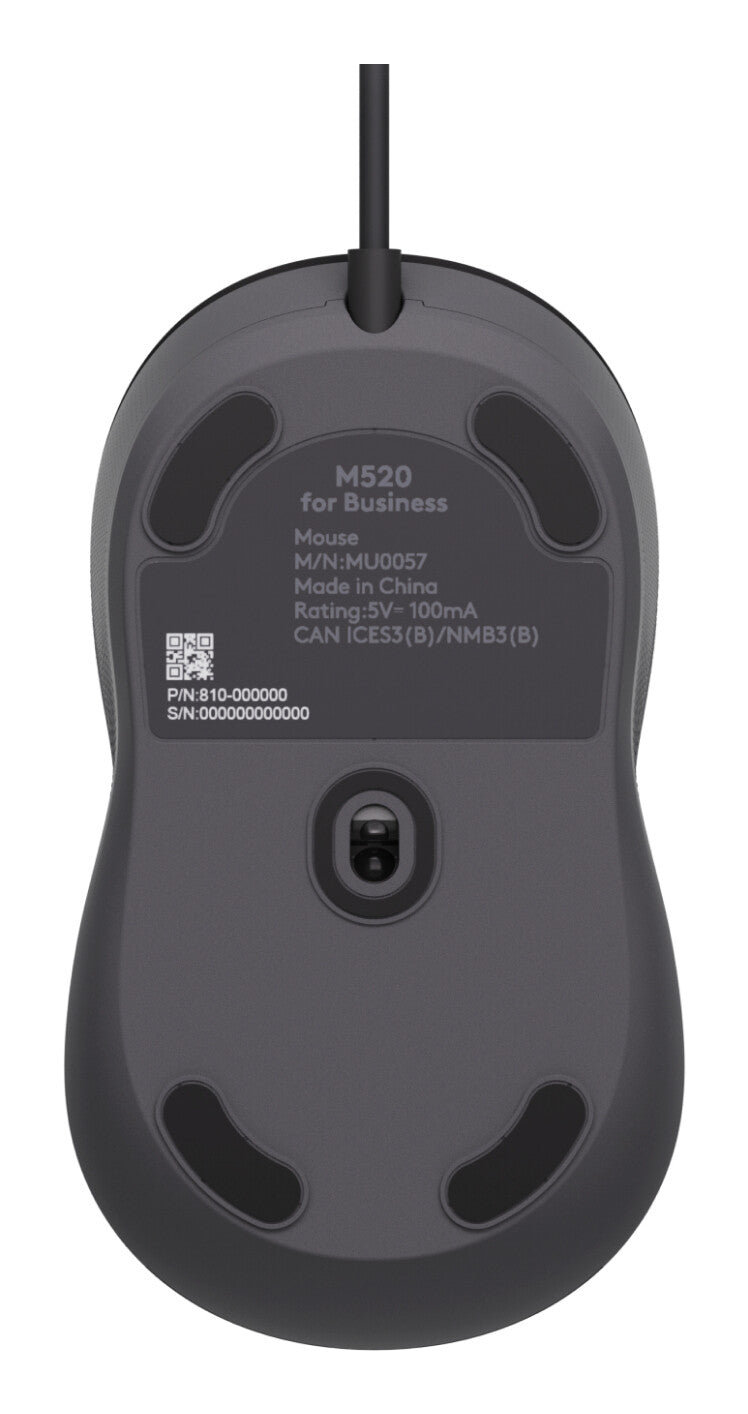 Logitech Signature Wired M520 for Business mus Kontor Ambidextrous USB Type-C Optisk 4000 dpi