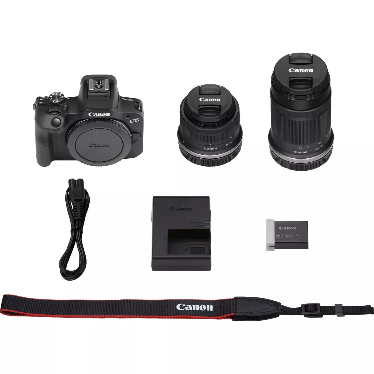 Canon EOS R100 + RF-S 18-45mm F4.5-6.3 IS STM + RF-S 55-200mm F5-7.1 IS STM Kit MILC 24,1 MP CMOS 6000 x 4000 pixel Sort