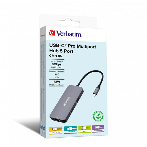 Verbatim CMH-05 USB Type-C 5000 Mbit/s Sølv