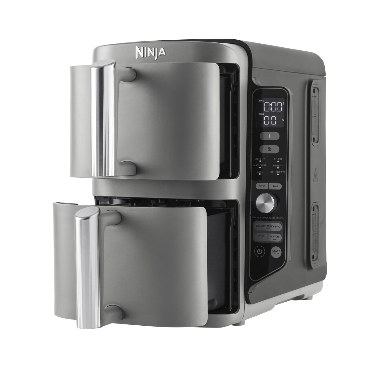 Ninja SL400EU frituregryde Dobbelt 9,5 L 2470 W Varmluftsteger Sort, Grå