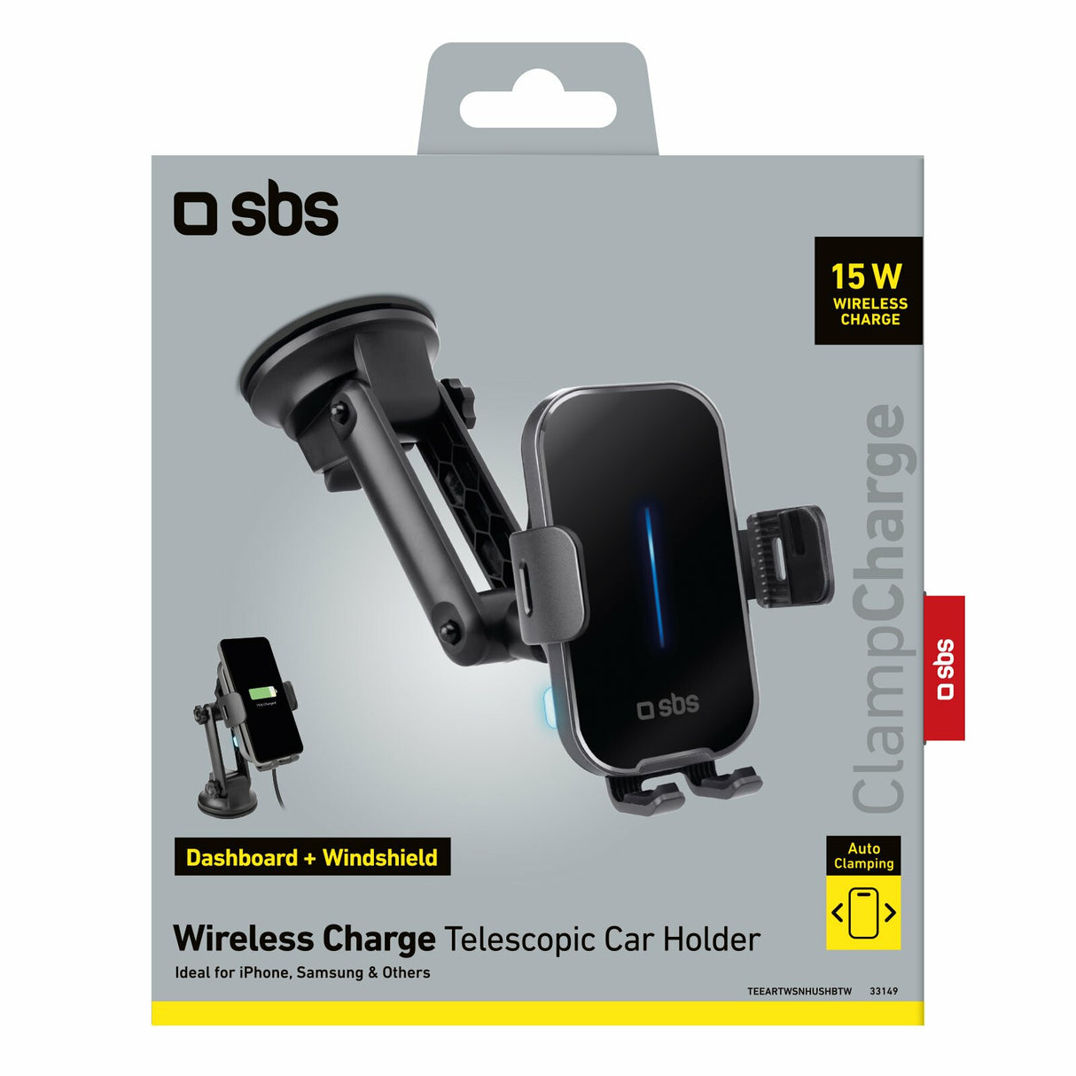 SBS TESUPEXTWIR15W holder Aktiv holder Mobiltelefon/Smartphone Sort