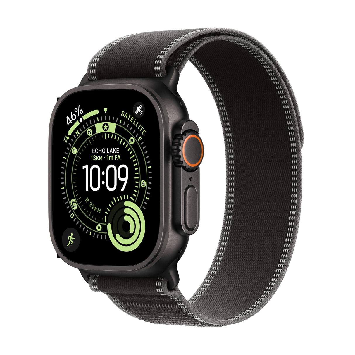 *Apple Watch Ultra 3 GPS + Cellular 49mm Black Titanium Case with Black/Charcoal Trail Loop - S/M