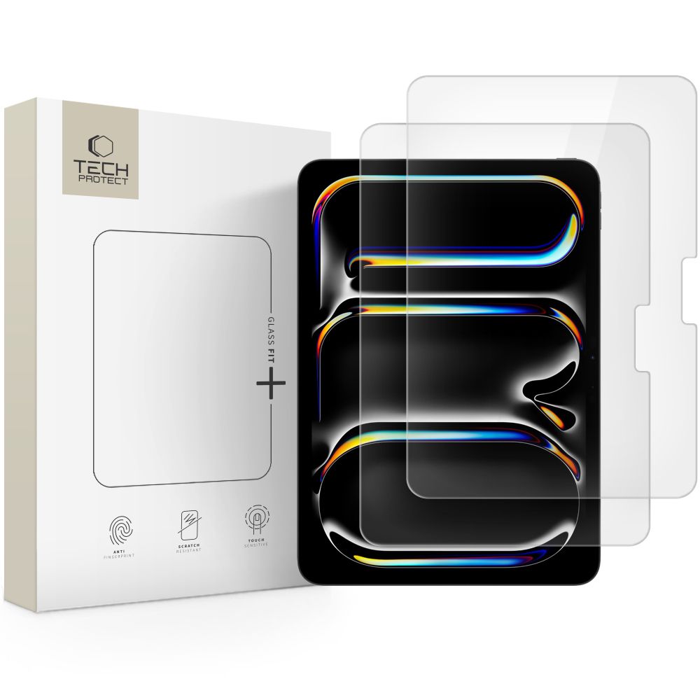 Hærdet Glas Tech Protect Glass Fit+ 2 Pack Ipad Pro 11” 5/6/2024 2025 Clear