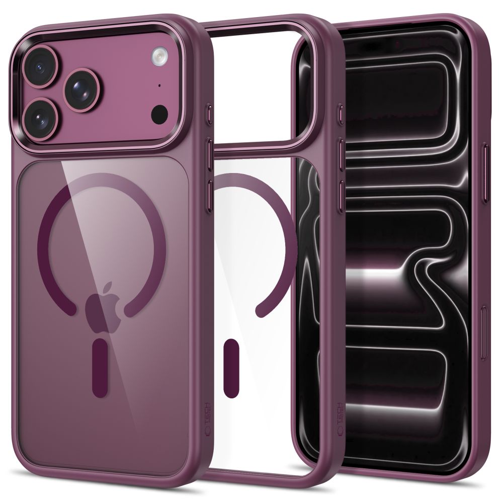 Tech Protect Magmat Magsafe Cc Iphone 17 Pro Max / 18 Pro Max Burgundy/Clear