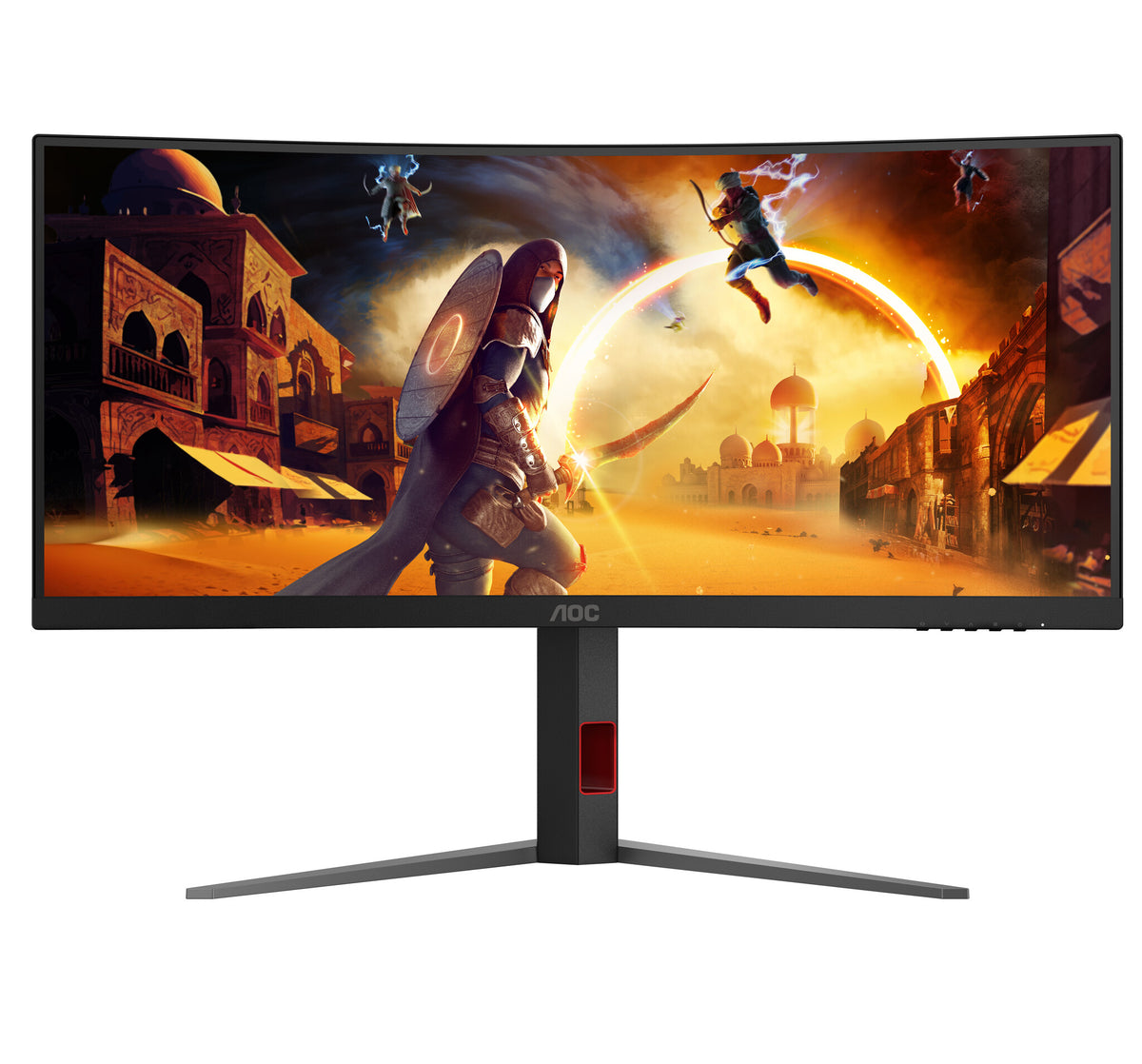 AOC G4 CU34G4Z computerskærm 86,4 cm (34") 3440 x 1440 pixel Wide Quad HD LED Sort, Rød
