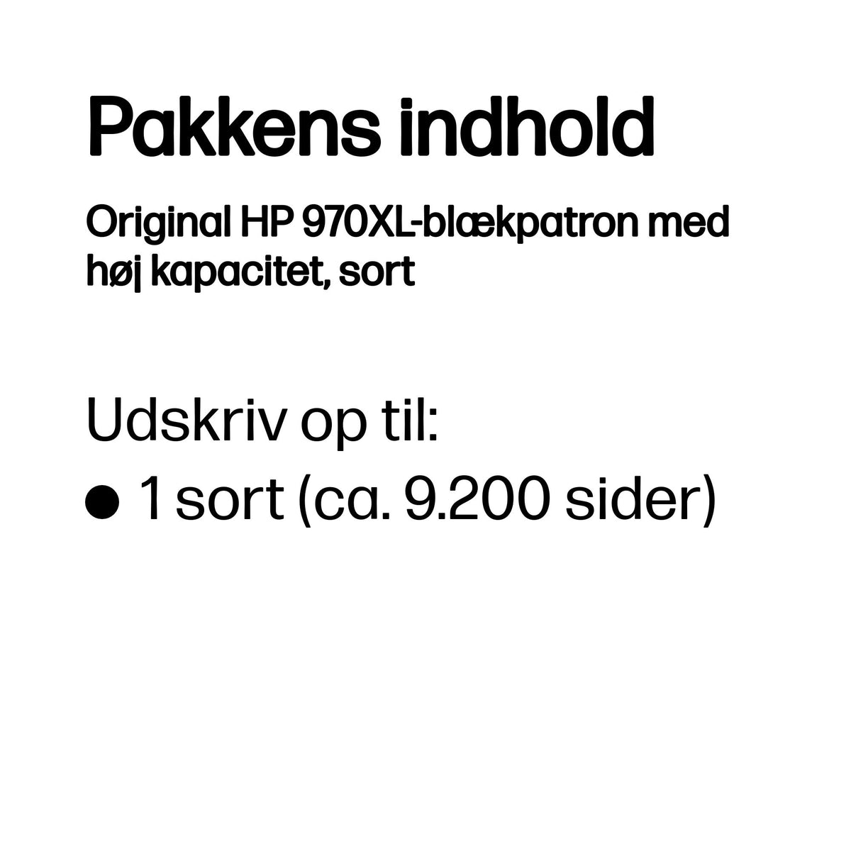 HP 970XL Sort 9200 sider Blæk CN625AE