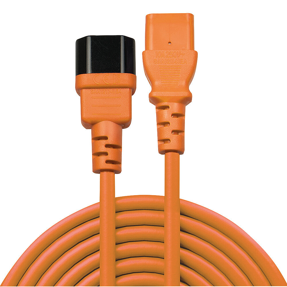 Lindy 30474 el-ledning Sort, Orange 1 m C14 forbinder C13 forbinder