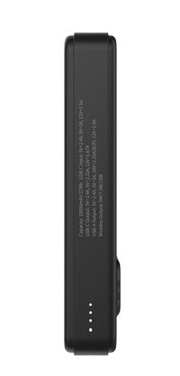 Powerbank Wozinsky WLWP-10KA0Y3S 22.5W PD Qi2 10000 mAh, med stander, 1x USB-A, 1x USB-C - sort