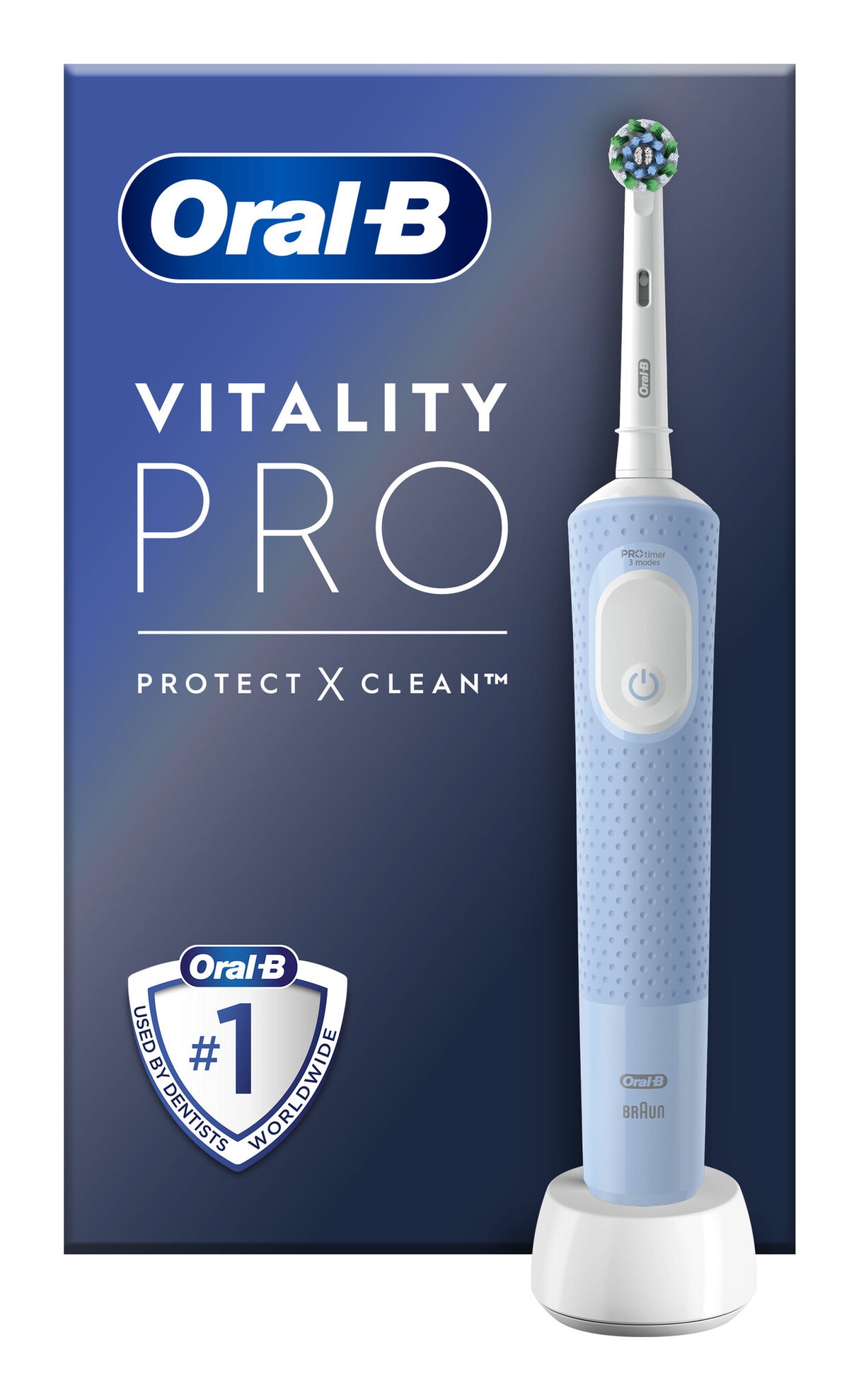 Oral-B Vitality Pro Voksen Roterende, pulserende tandbørste Grå, Hvid