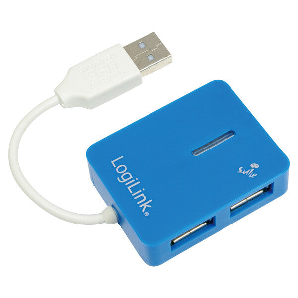LogiLink USB 2.0 4-Port Hub 480 Mbit/s Blå