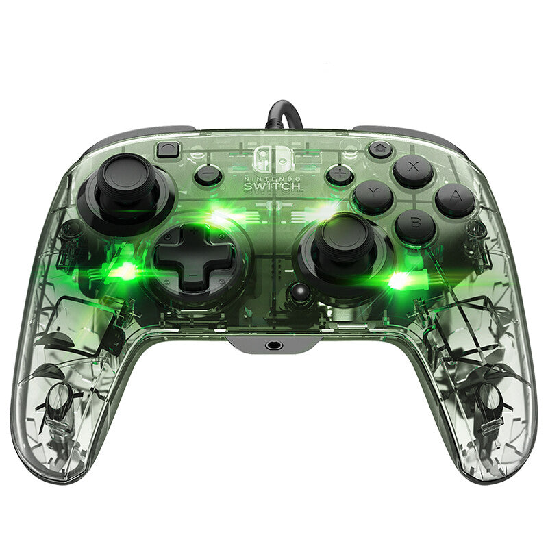 PDP Afterglow Deluxe+ Transparent USB Gamepad Analog/digital Nintendo Switch, Nintendo Switch OLED