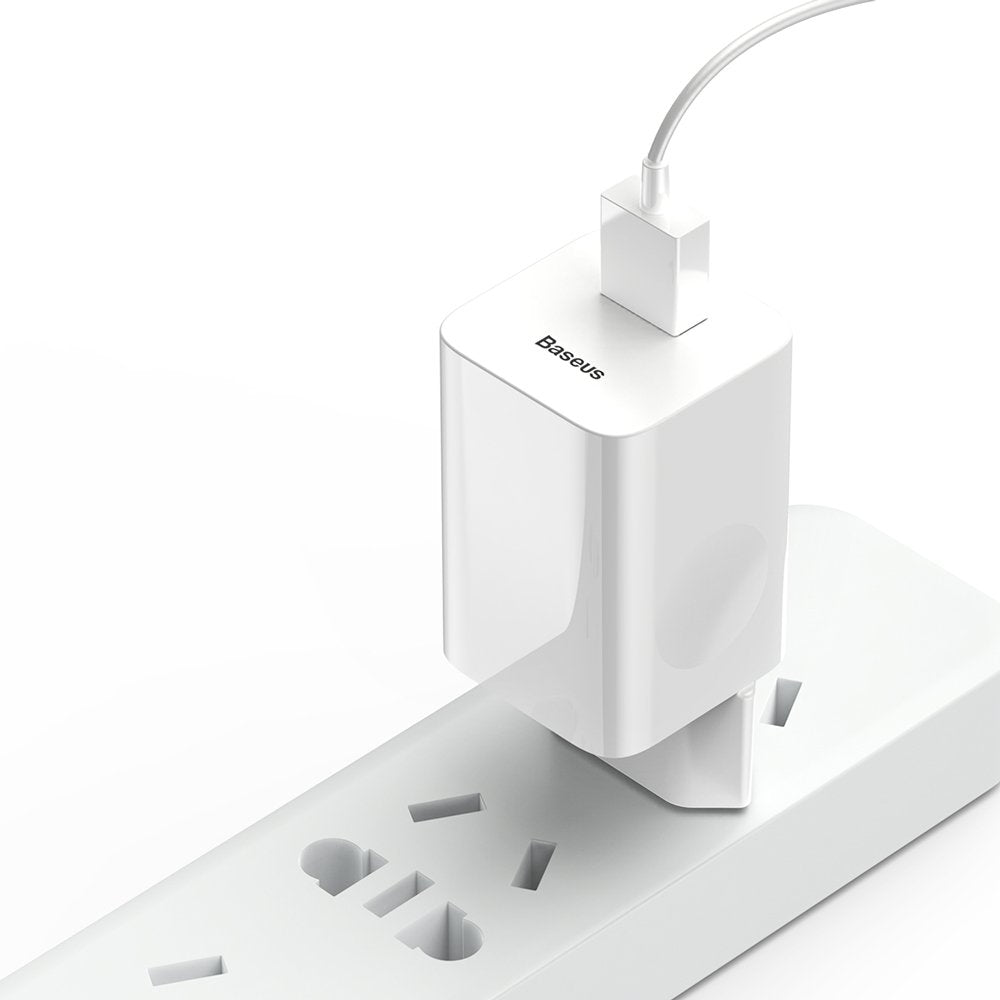Baseus Charging Quick Charger CCALL-BX02 USB-A 24W QC 3.0 Network Charger - White