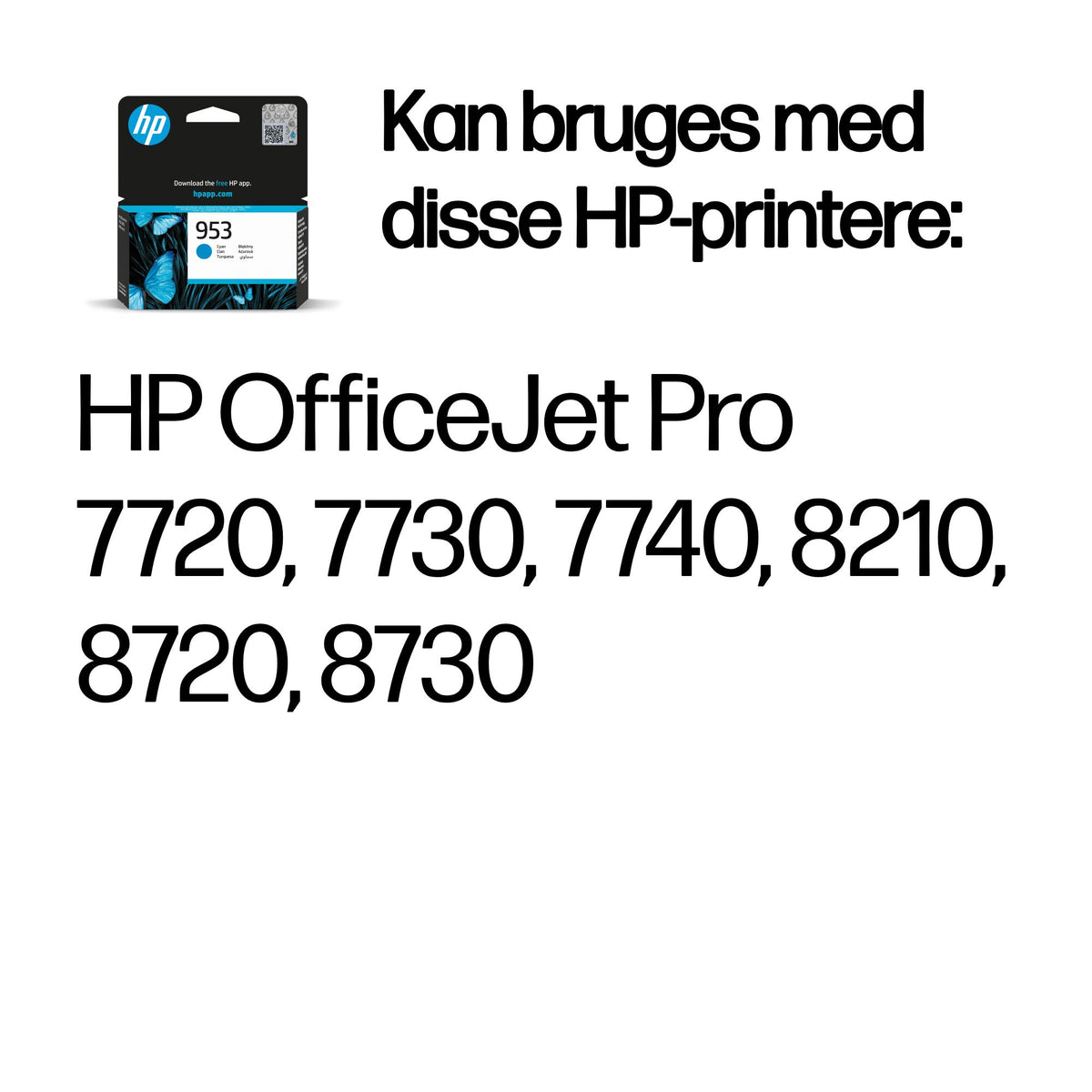 HP 953 Cyan 630 sider Blæk F6U12AE