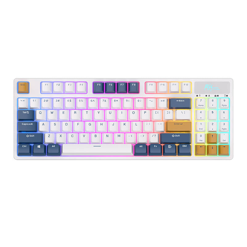 Trådløst mekanisk tastatur Royal Kludge RK89 RGB, Lemon switch (hvid)