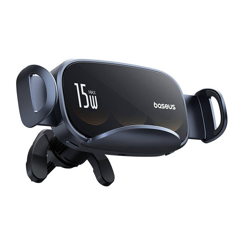 Bilholder med induktiv oplader Baseus LightChaser (Sort)