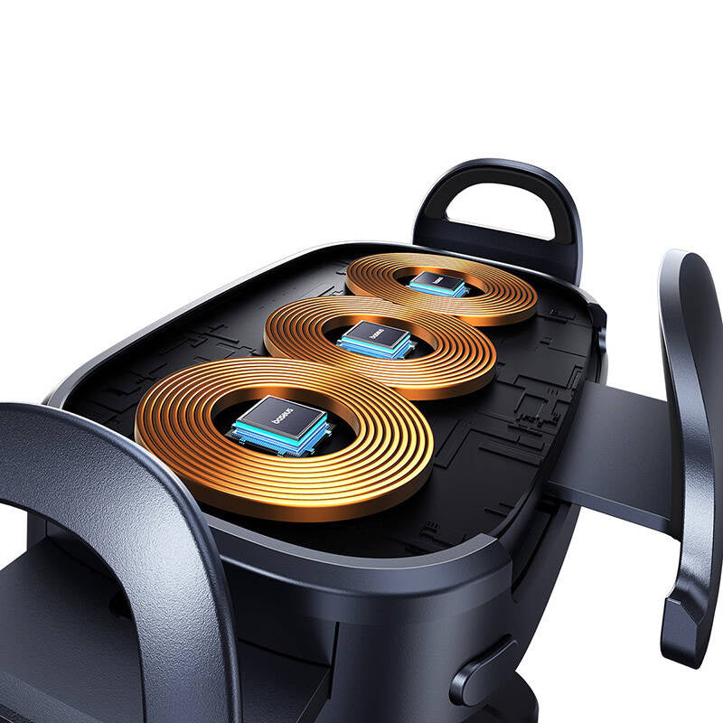 Bilholder med induktiv oplader Baseus LightChaser (Sort)